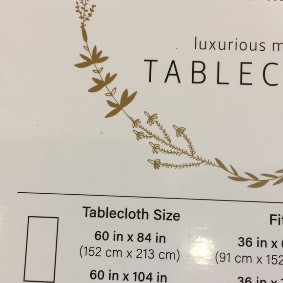 Metallic Pumpkin Harvest Fall Rectangular Tablecloth 60” X 84” sparkle gold NWT - Picture 9 of 16